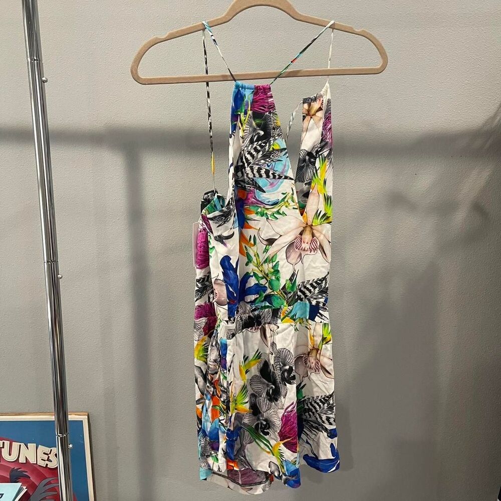 Suboo tropical print halter playsuit romper - size S - Picture 1 of 3